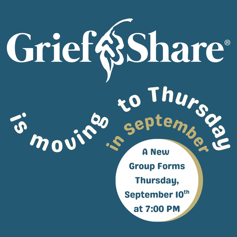 image for GriefShare is moving to Thursday nights…