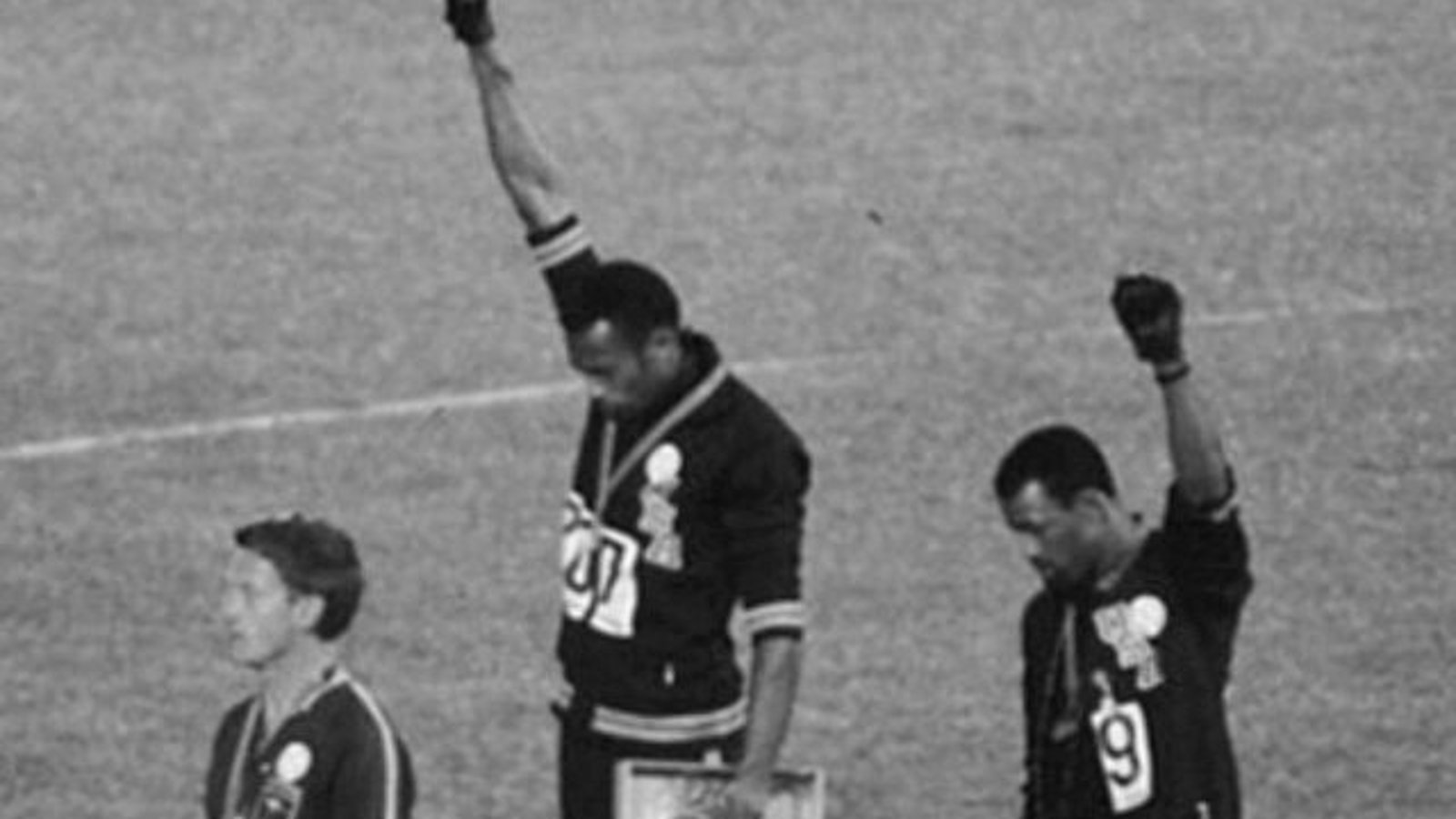 Fist raised at olympics